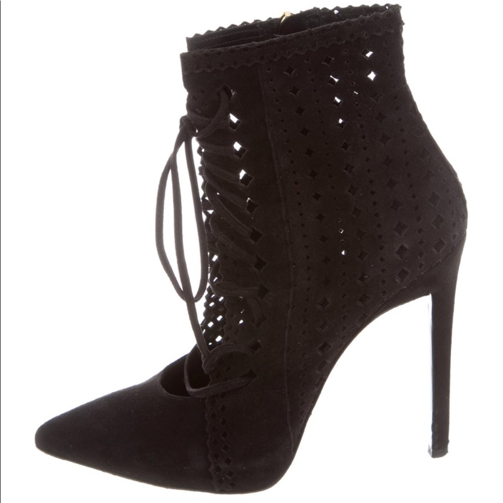 Roberto Cavalli suede lace-up ankle booties